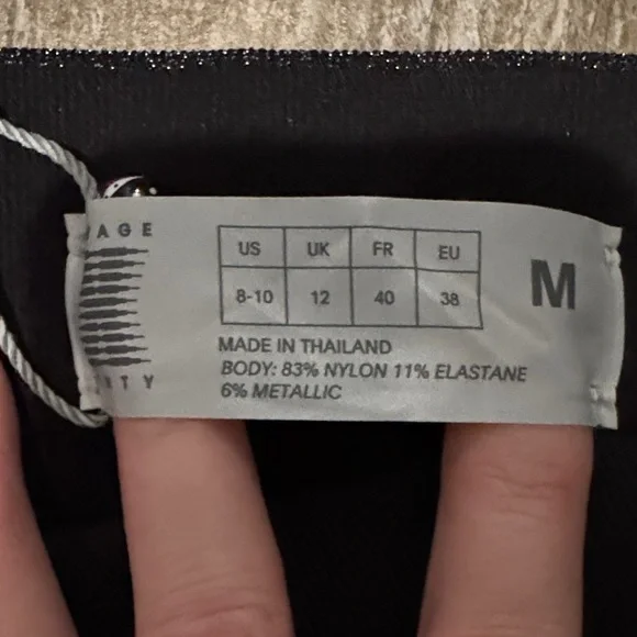 Savage X Fenty Black sparkler Cut-Out Bike Shorts - Picture 4 of 8